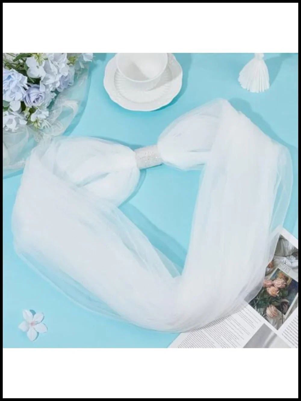 Bridal Mesh Shawl Rhinestone Wedding Shoulder Wrap Tulle Veil Prom Accessory